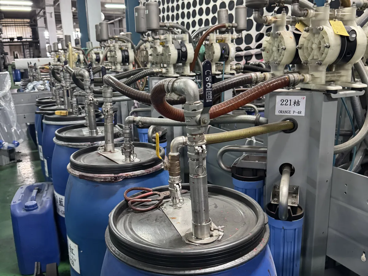 工廠自動配漿與色料管線設備
